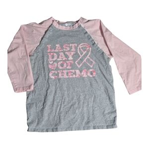 Pink and Gray 'Last Day of Chemo' Raglan Shirt